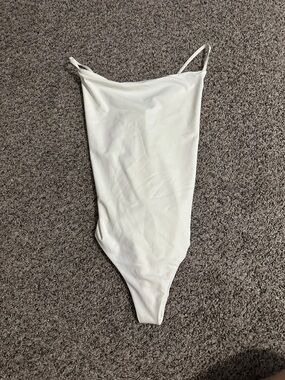 Mara Hoffman Cream Spaghetti Strap Swimsuit